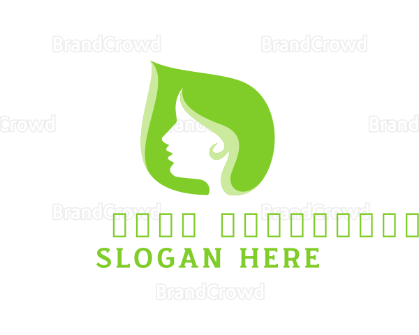 Green Leaf Woman Logo