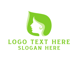 Green Leaf Woman Logo