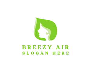 Green Beauty Woman logo design