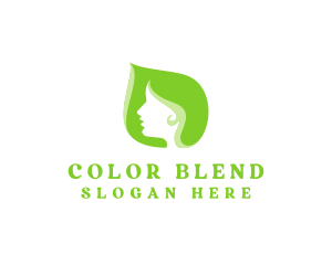 Green Beauty Woman logo design