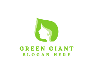 Green Leaf Woman logo design