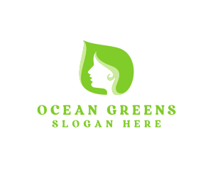 Green Leaf Woman logo design