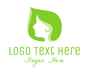 Woman - Green Leaf Woman logo design