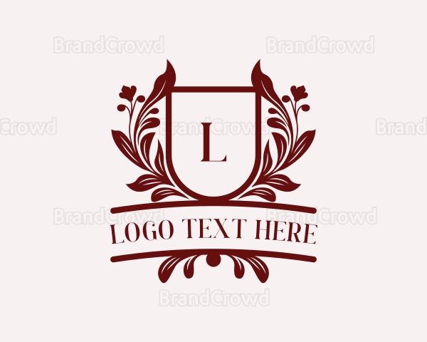 Floral Shield Luxury Logo