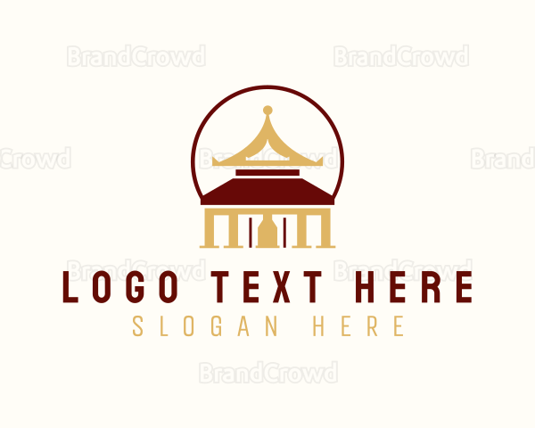 Pagoda Temple Structure Logo