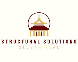 Pagoda Temple Structure logo design