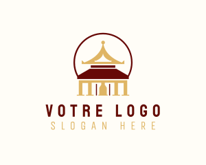 Tourism - Pagoda Temple Structure logo design
