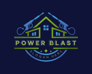 Power Wash House Cleaner logo design