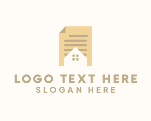 Housing - House Paper Document logo design
