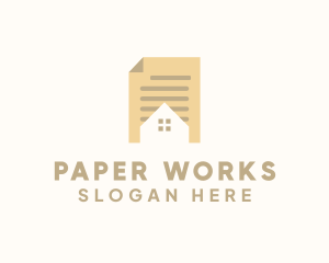 Document - House Paper Document logo design
