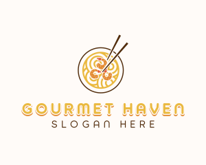 Shrimp Noodle Soup logo design