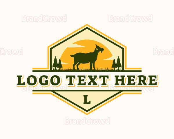 Goat Pasture Livestock Logo