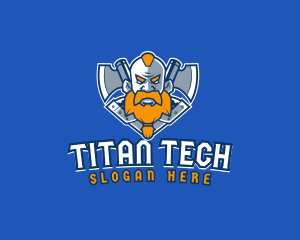 Titan - Warrior Axe Soldier logo design