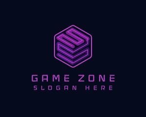 Neon - Gaming Cube Letter MS logo design