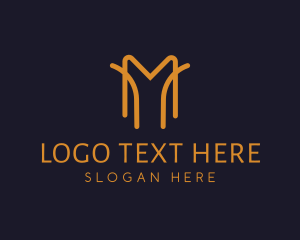 Luxurious - Minimal Monoline M logo design