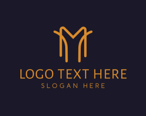 Vlog - Minimal Monoline M logo design