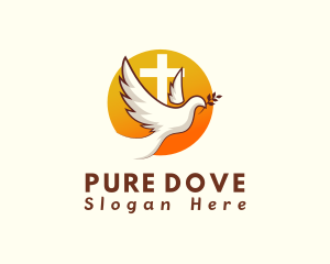 Holy Cross Dove logo design