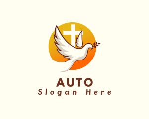 Crucifix - Holy Cross Dove logo design