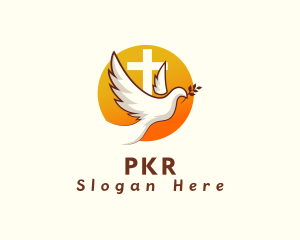Spiritual - Holy Cross Dove logo design