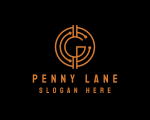 Penny - Crypto Circuit Letter C logo design
