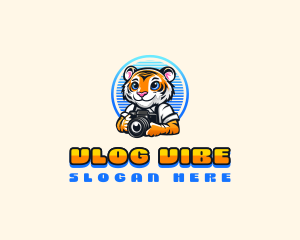 Vlogging - Media Photographer Tiger logo design