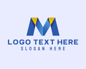 Stationery - Origami Fold Letter M logo design