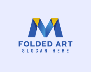 Origami - Origami Fold Letter M logo design