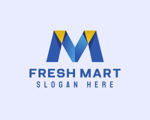 Supermarket - Origami Fold Letter M logo design