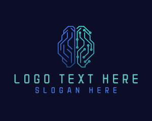 Thought - Brain Tech Ai logo design