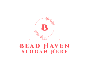 Floral Feminine Wreath logo design