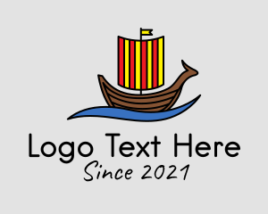 Barbaric - Viking Sail Boat logo design