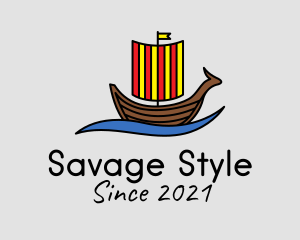 Viking Sail Boat logo design