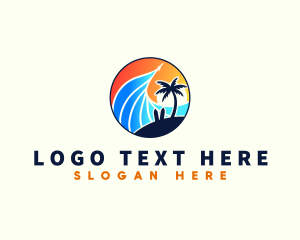 Travel Vacation Beach logo design