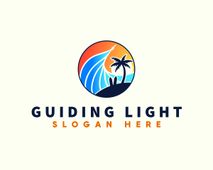 Travel Vacation Beach logo design