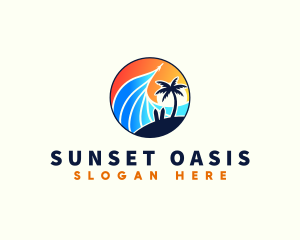 Travel Vacation Beach logo design