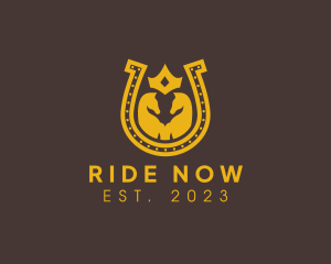 Horseback Riding Horseshoe logo design