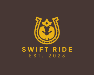 Horseback Riding Horseshoe logo design