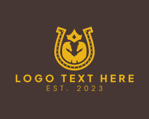 Knight - Horseback Riding Horseshoe logo design