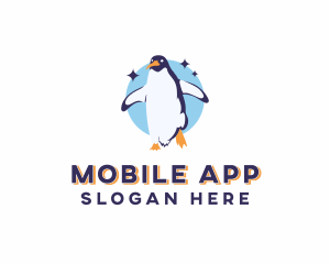 Swimming - Wildlife Penguin Reserve logo design