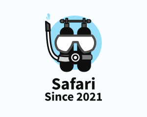 Underwater Mask - Sea Diving Equipment logo design