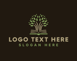 Education - Book Knowledge Tree logo design