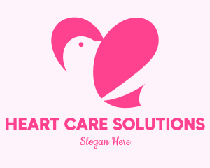 Pink Heart Dove logo design