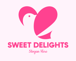 Pink Heart Dove logo design