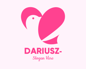 Lovely - Pink Heart Dove logo design