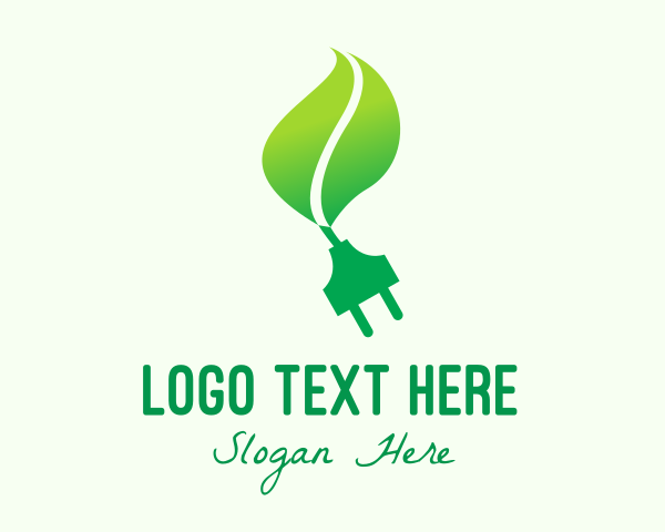 Power - Green Eco Plug logo design