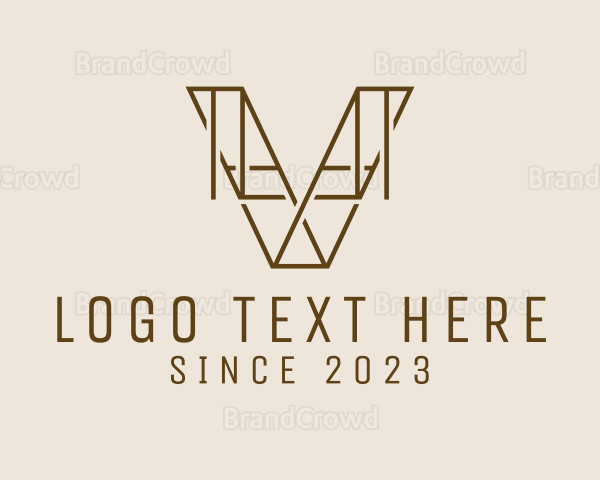 Modern Woodwork Letter V Logo