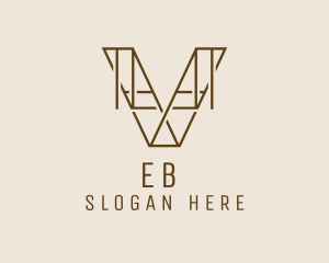 Modern Woodwork Letter V Logo