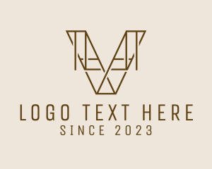 Letter V - Modern Woodwork Letter V logo design