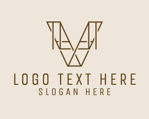 Modern Woodwork Letter V Logo