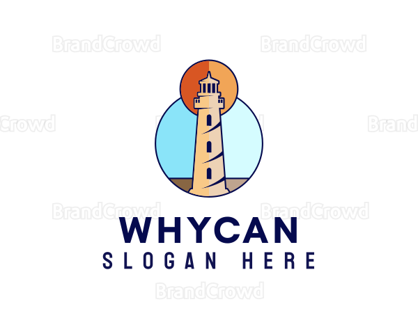 Ocean Coast Lighthouse Logo